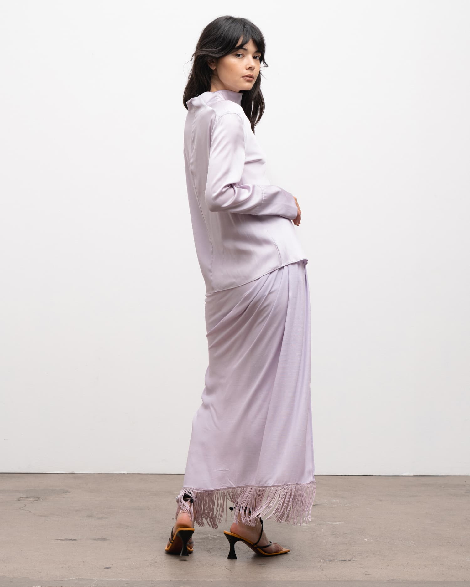 Ayumi silk blouse light purple