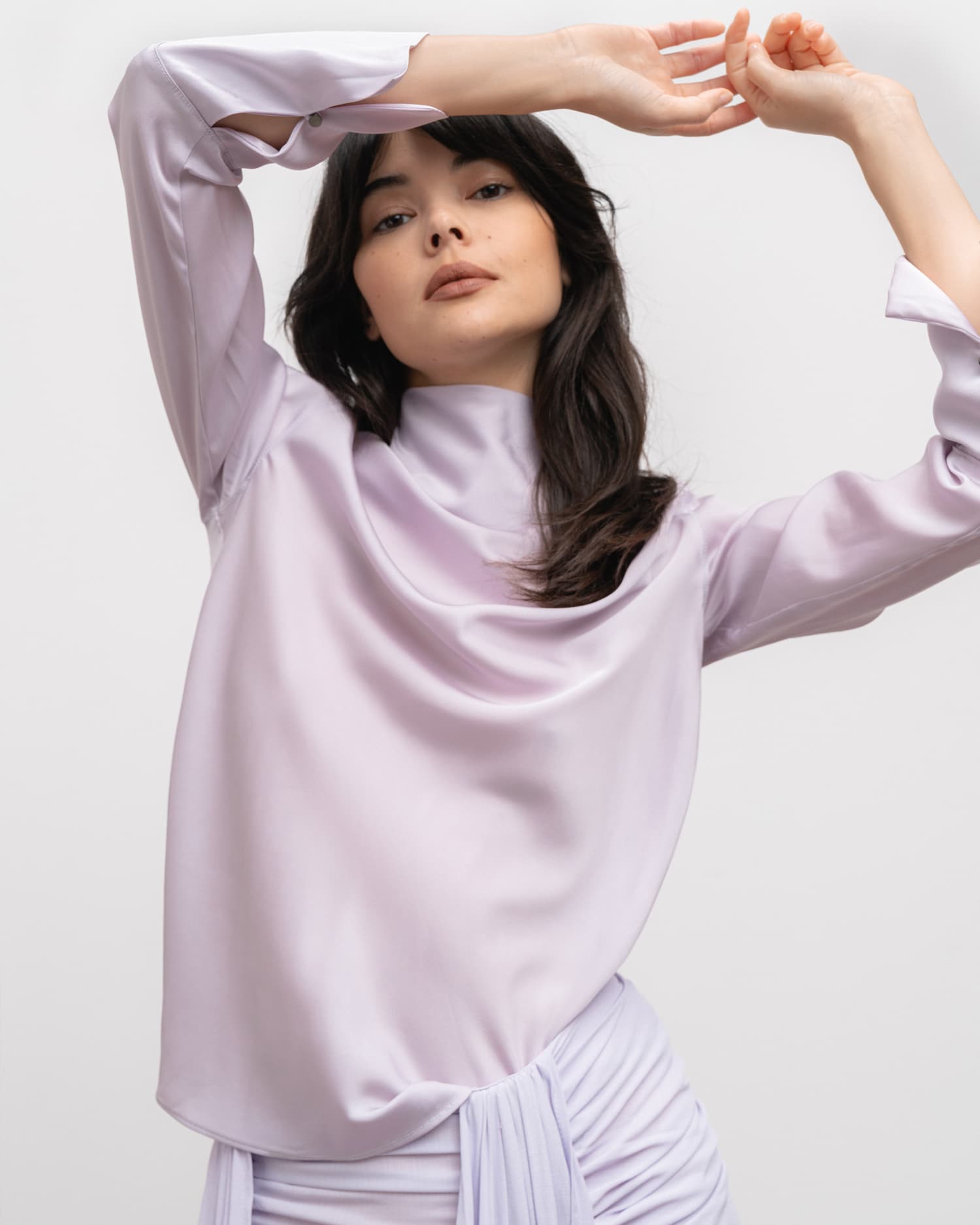 Ayumi silk blouse light purple