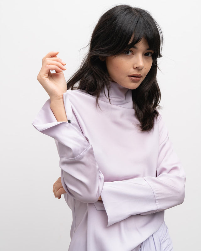 Ayumi silk blouse light purple