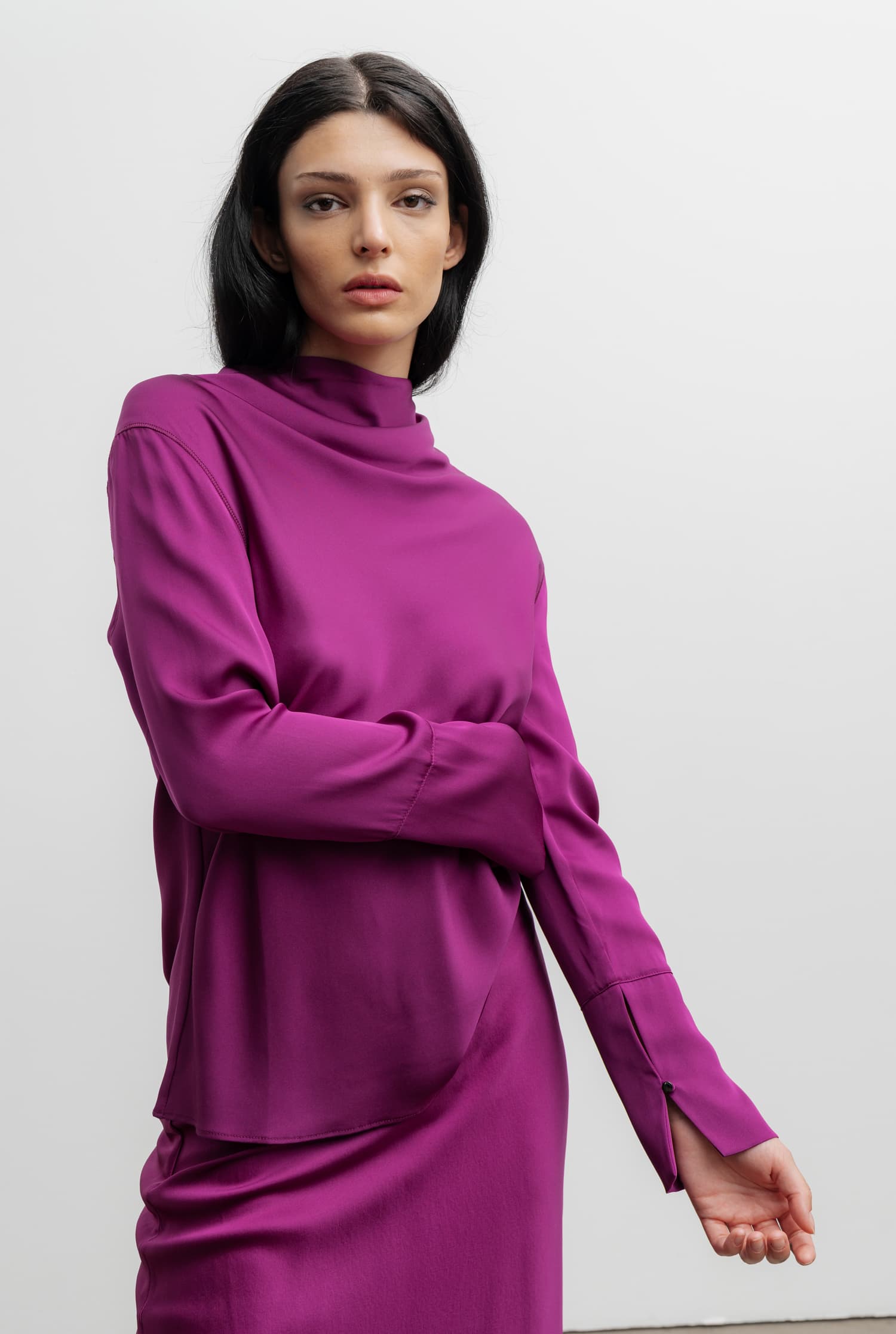 Ayumi silk blouse light berry