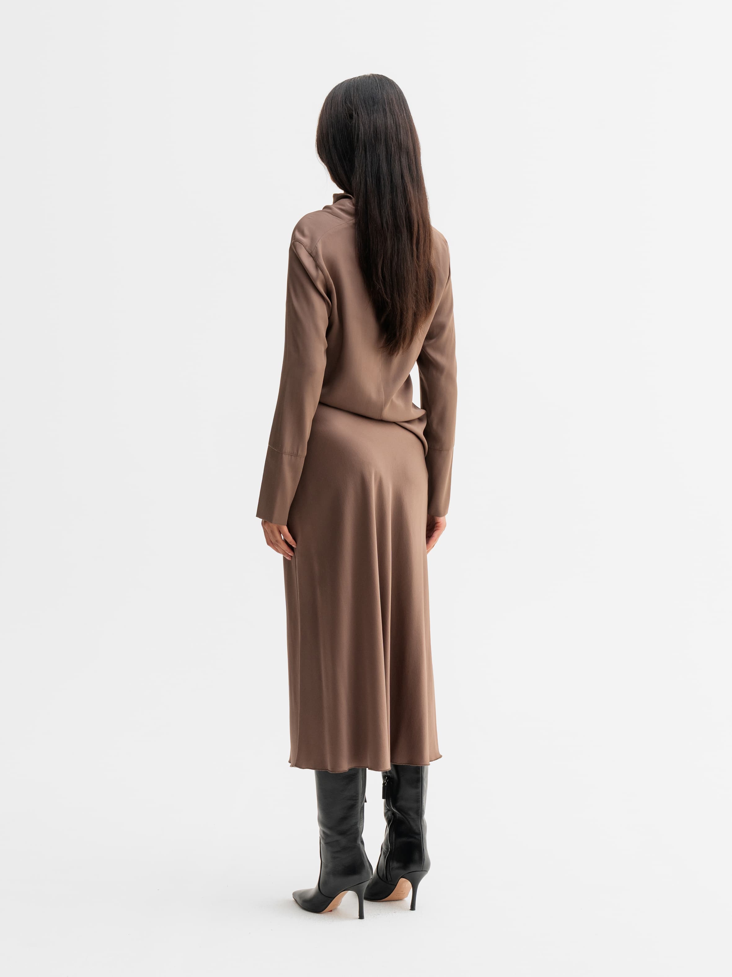 Ayumi silk blouse light brown