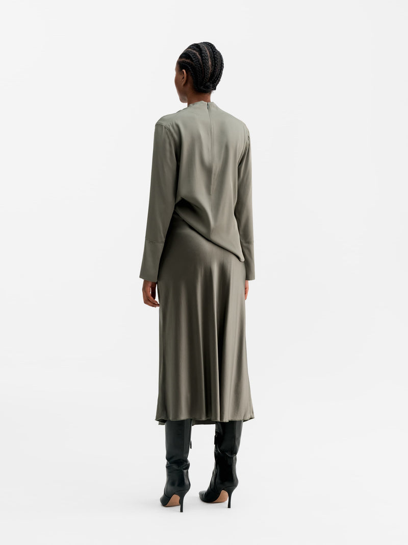 Ayumi silk blouse light military