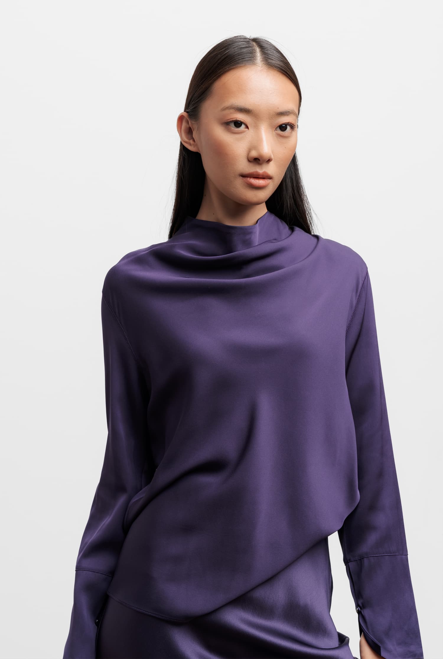 Ayumi silk blouse plum