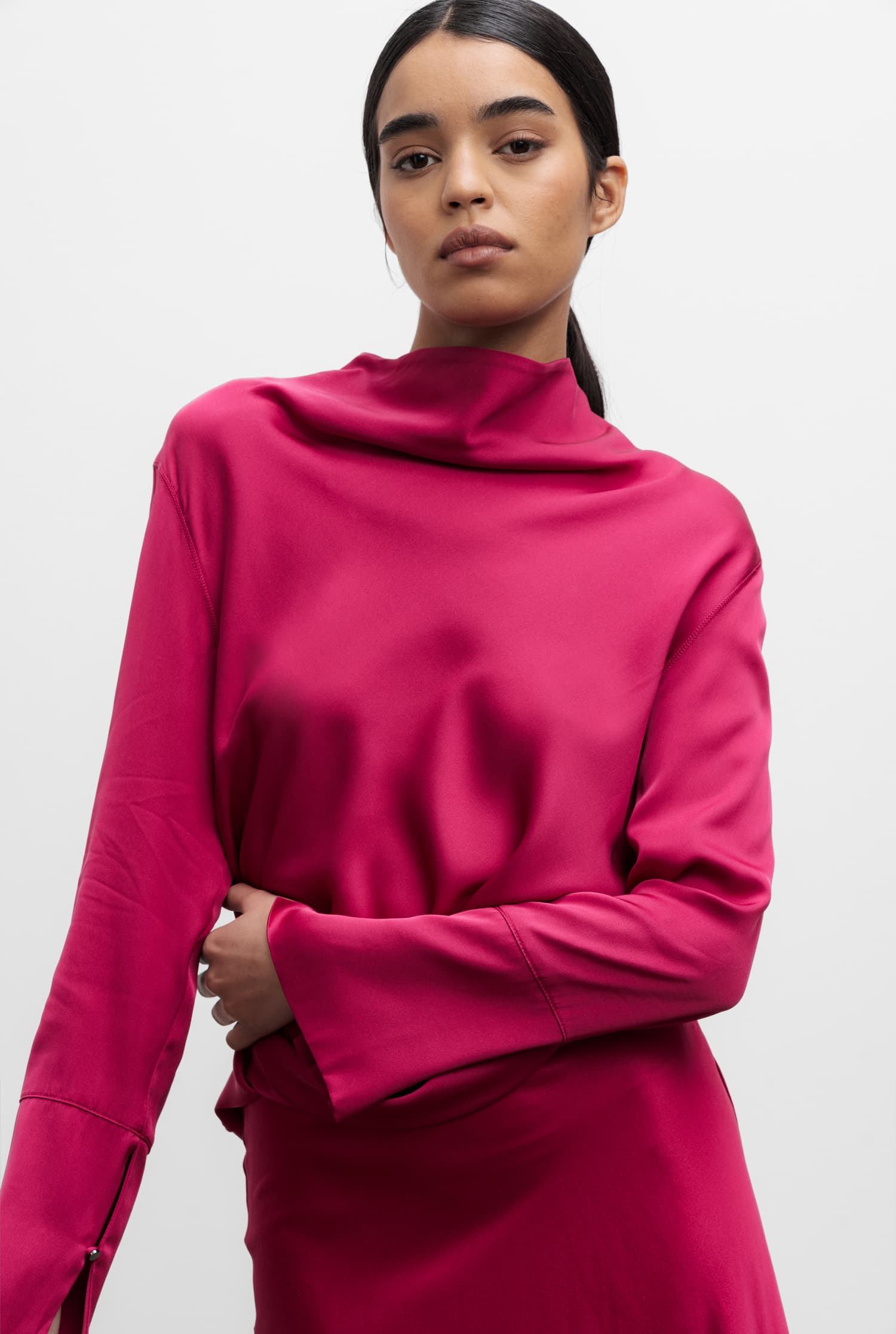 Ayumi silk blouse raspberry