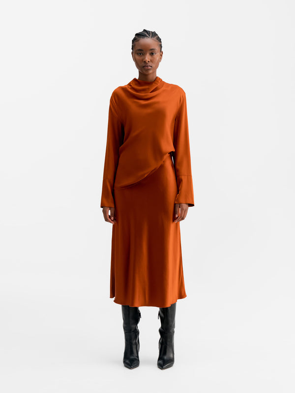 Ayumi silk blouse rust