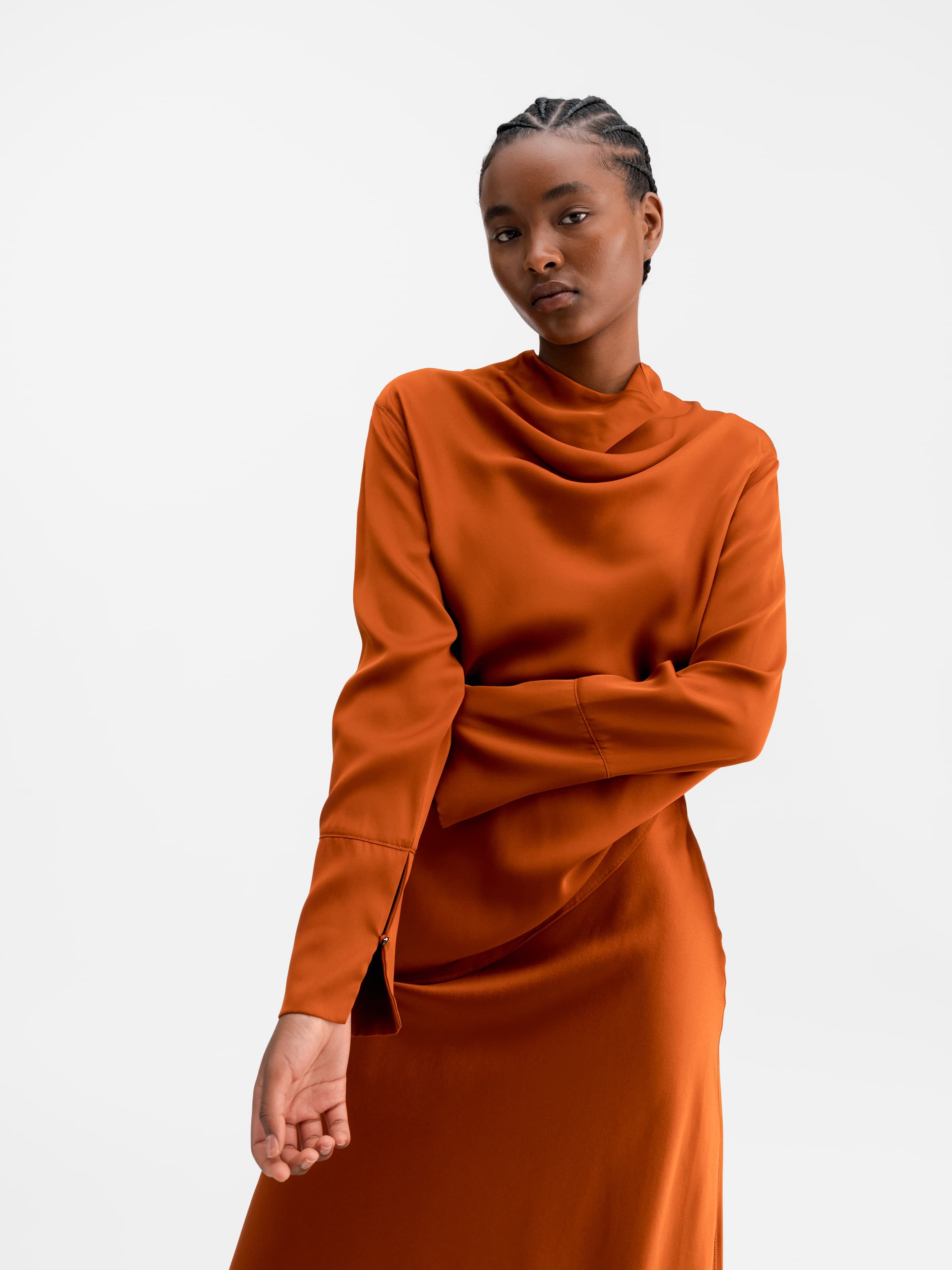 Ayumi silk blouse rust