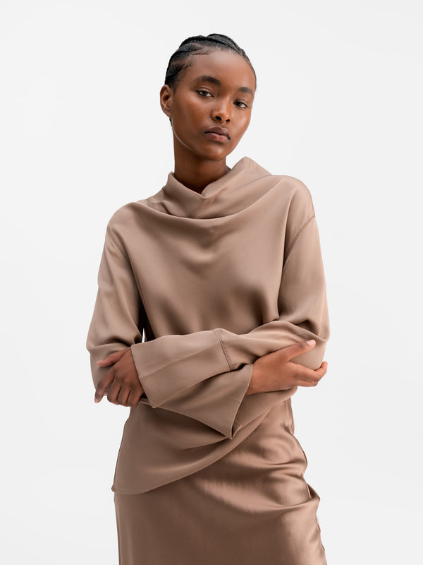 Ayumi silk blouse sand