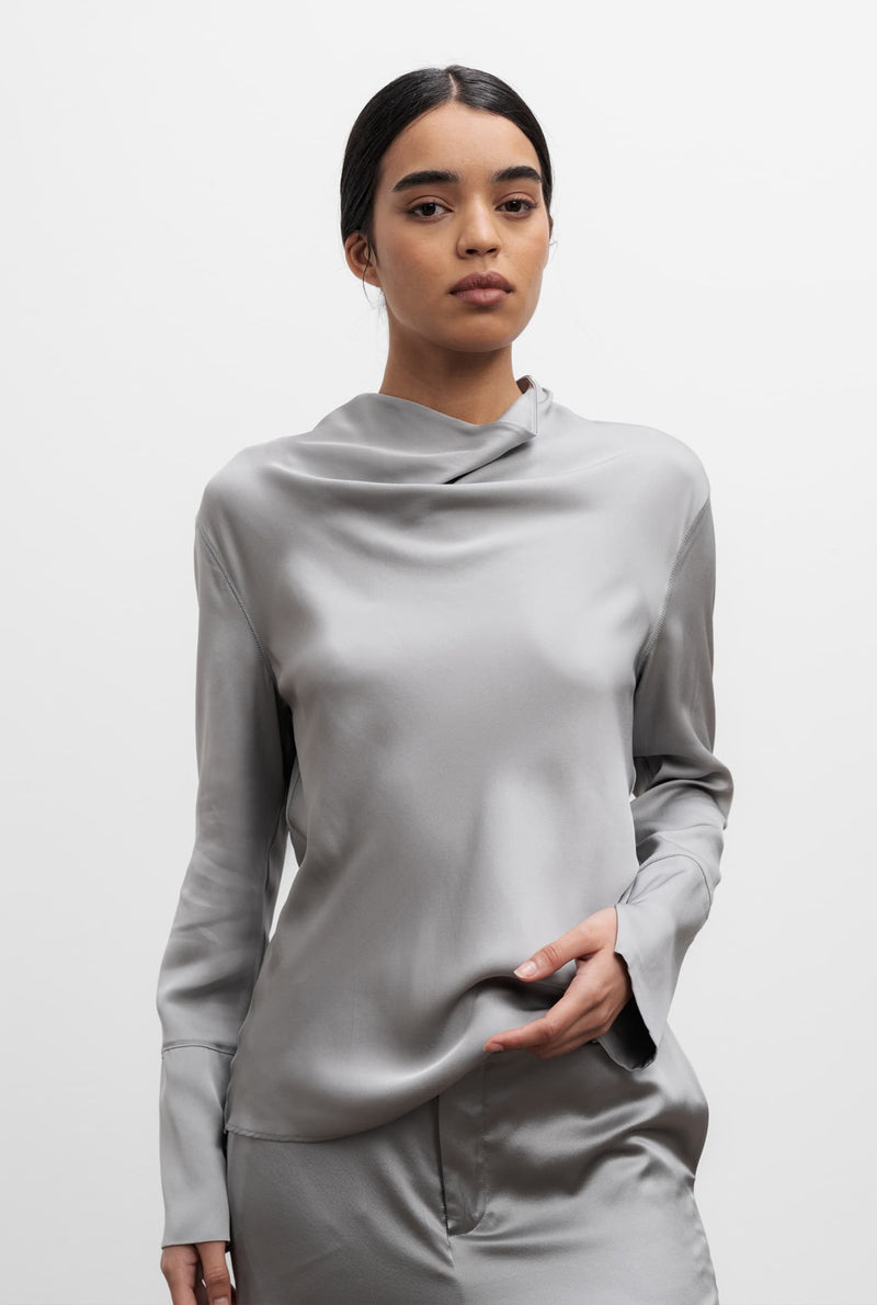Ayumi silk blouse silver
