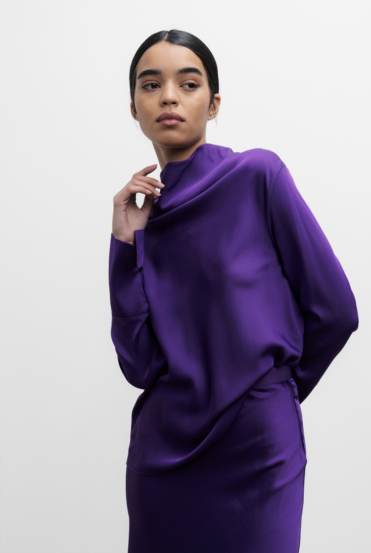 Ayumi silk blouse violet