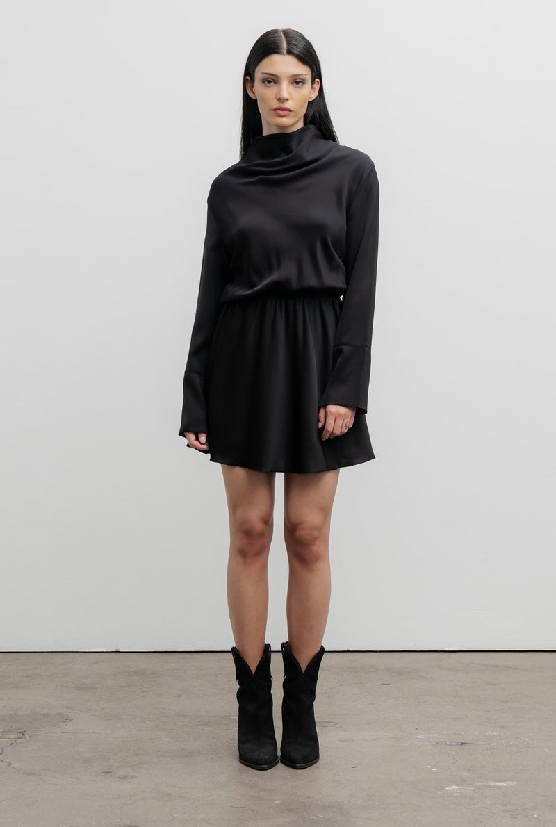 Ayumi silk dress black