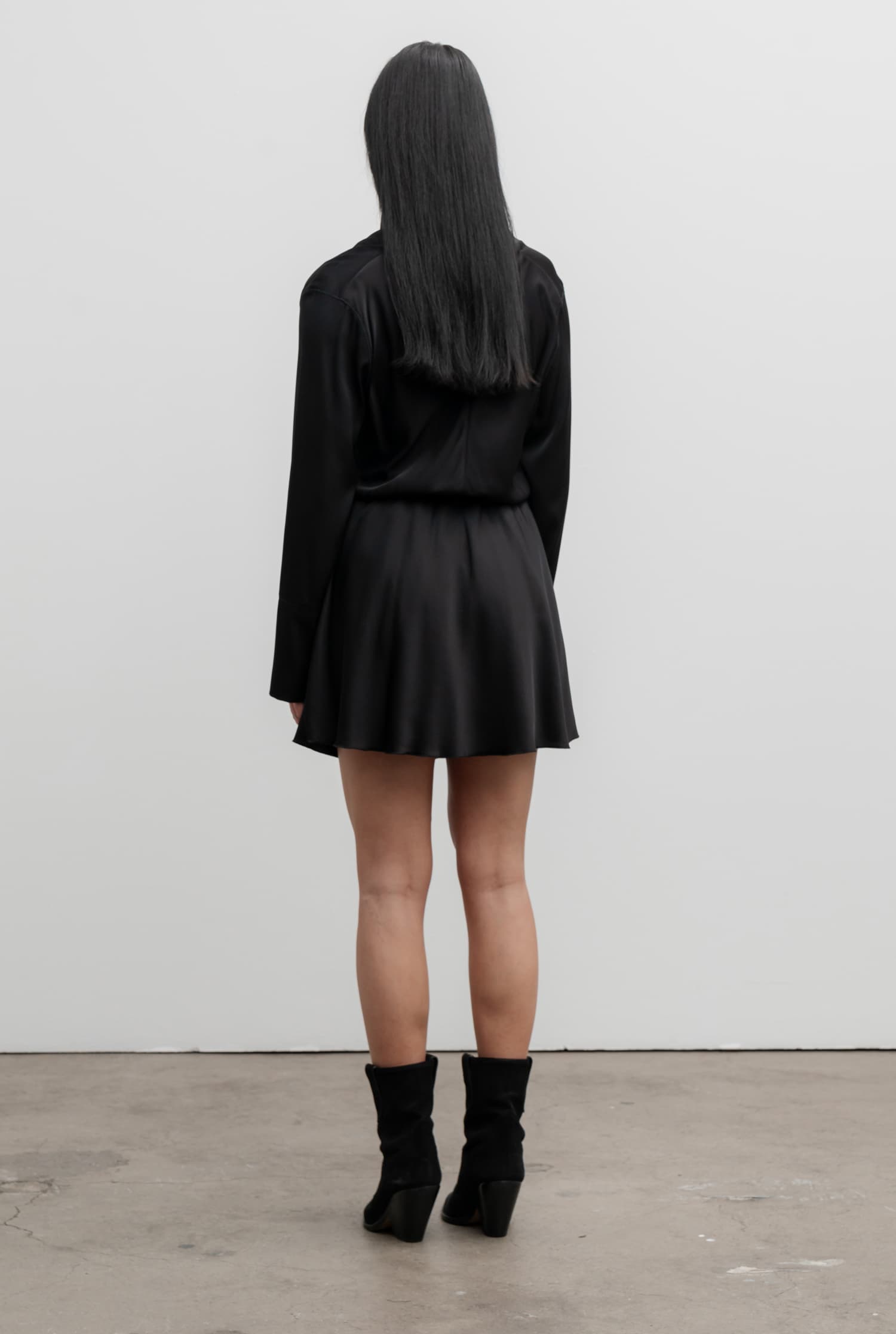 Ayumi silk dress black