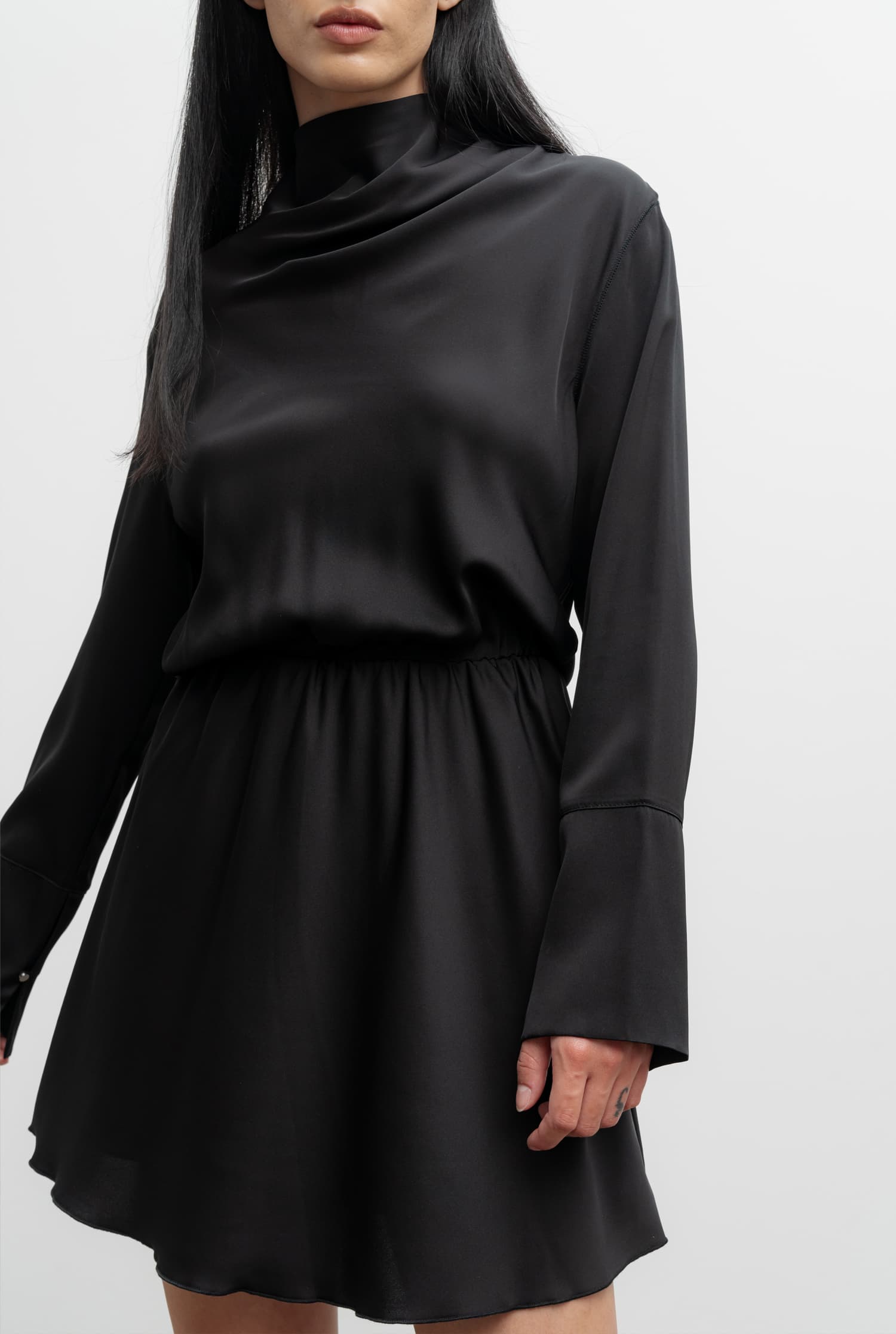 Ayumi silk dress black