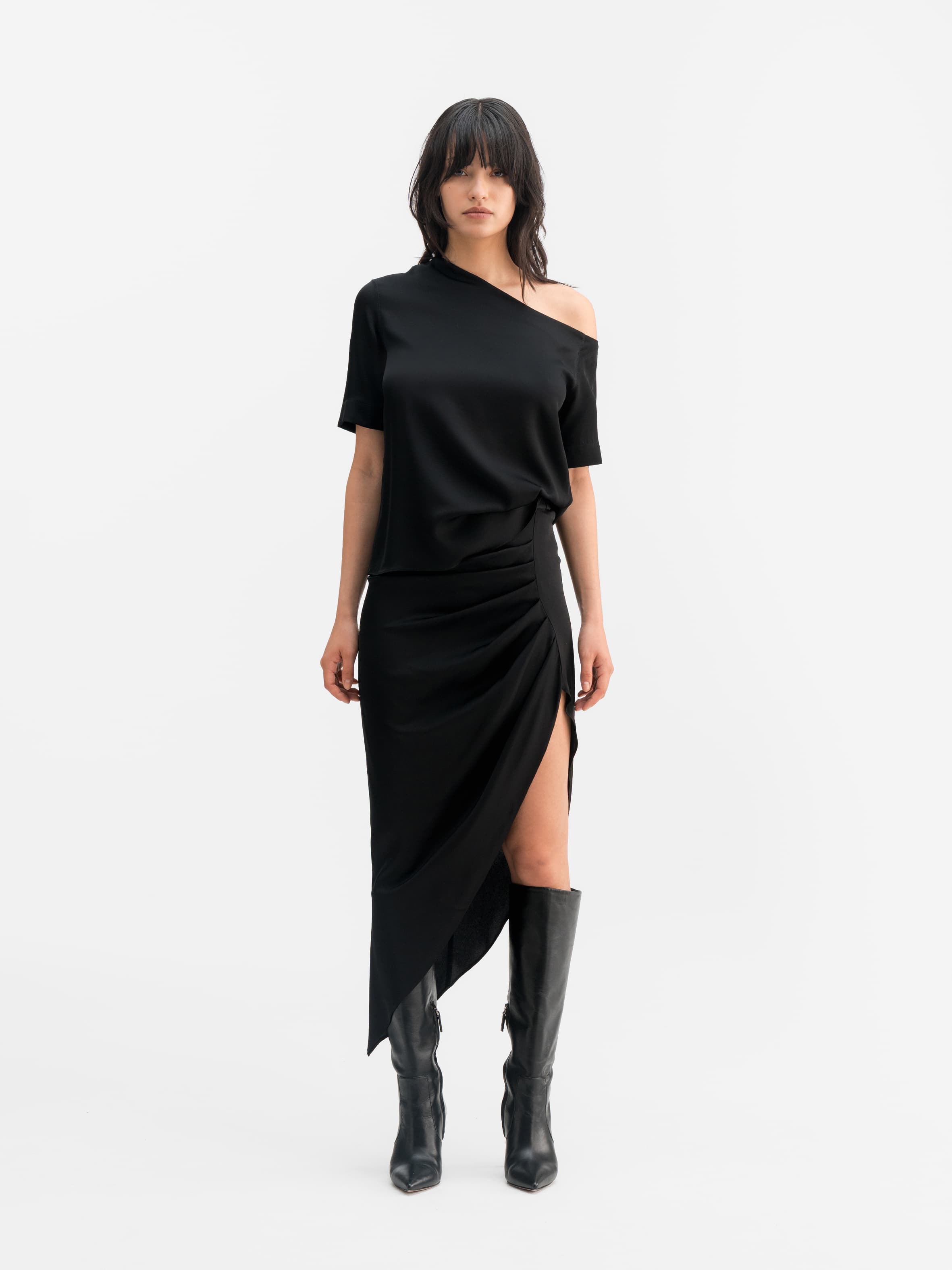 Chima silk blouse black