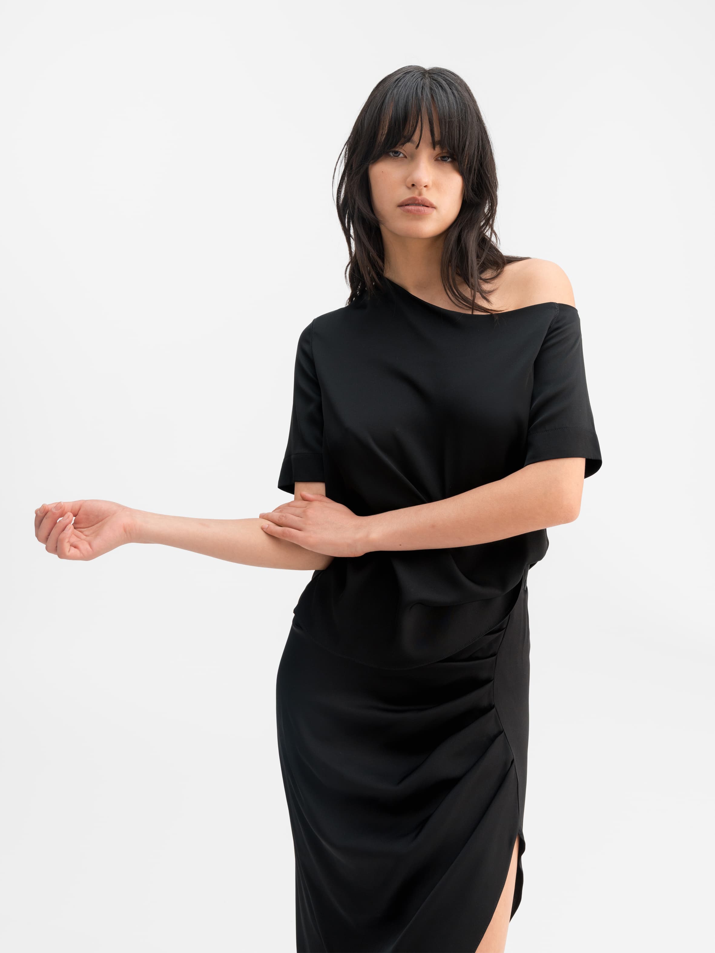 Chima silk blouse black