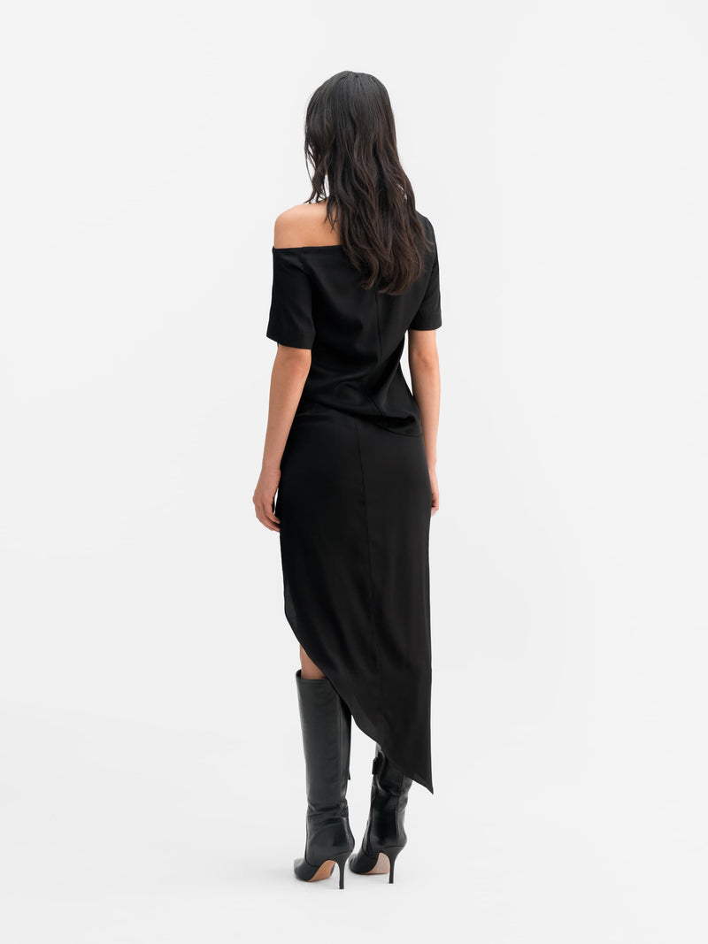 Tilda silk skirt black
