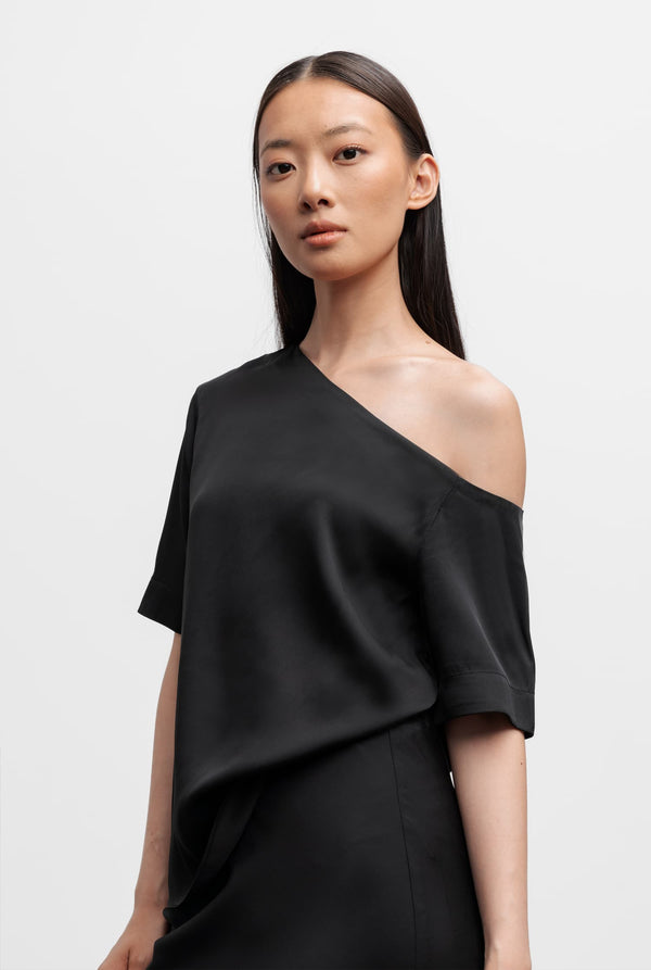 Chima silk blouse black