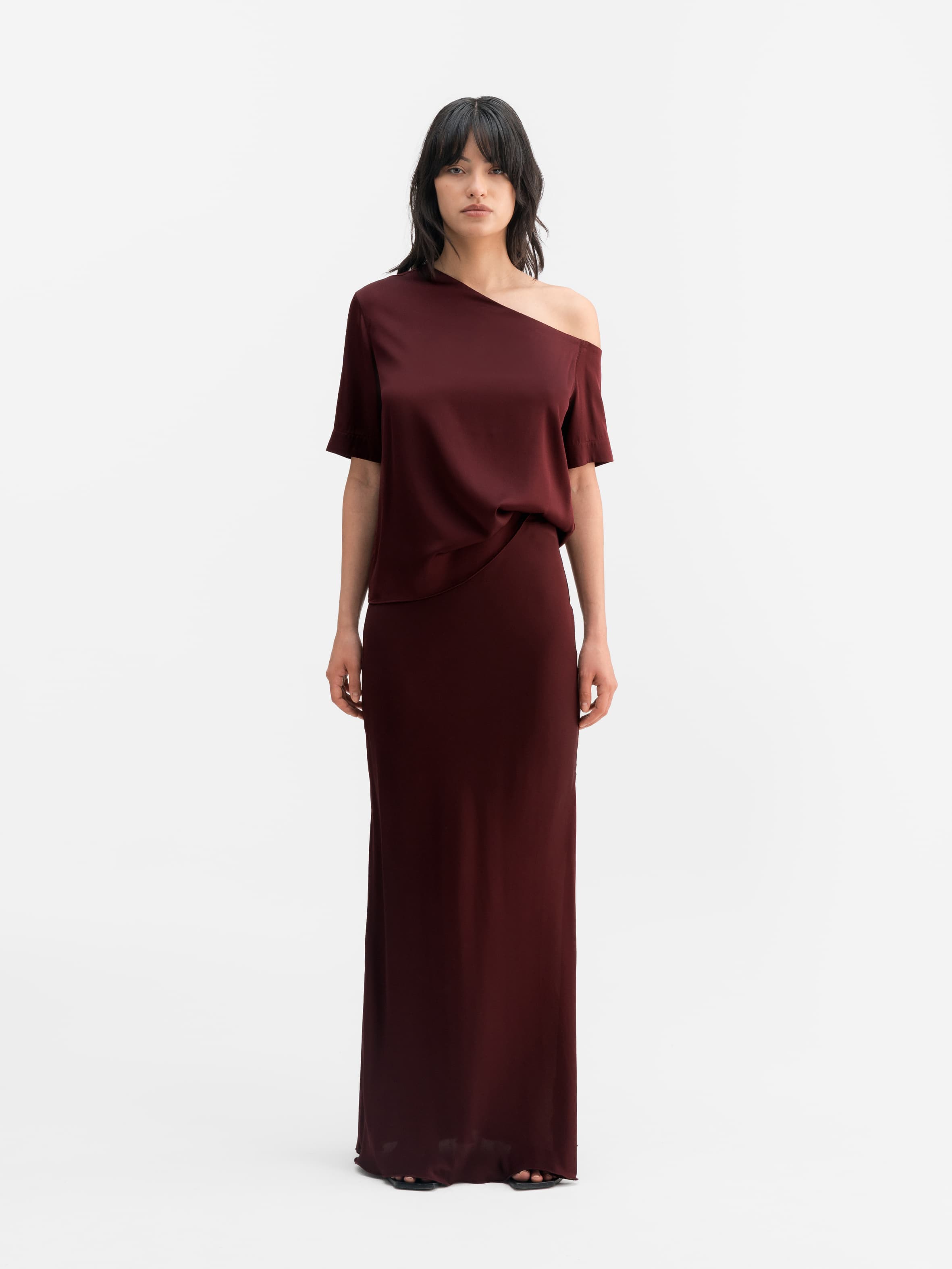 Chima silk blouse burgundy