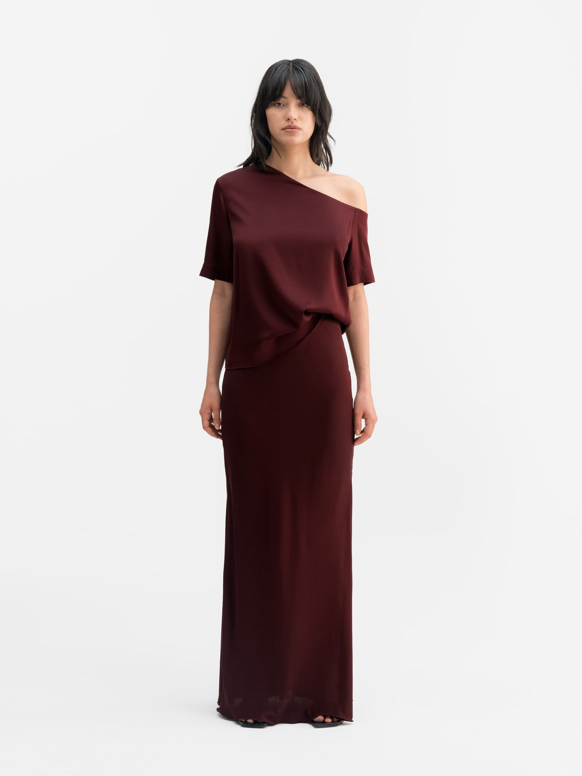 Chima silk blouse burgundy