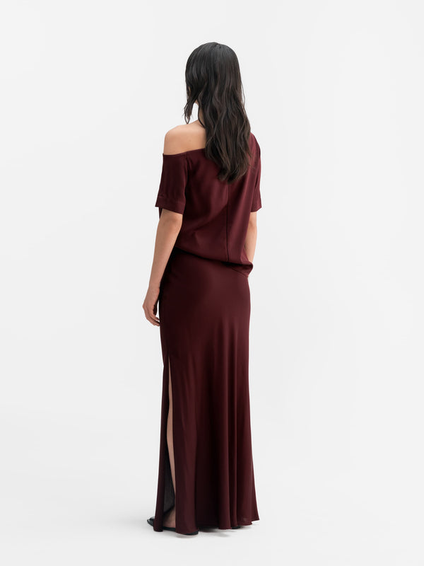 Chima silk blouse burgundy
