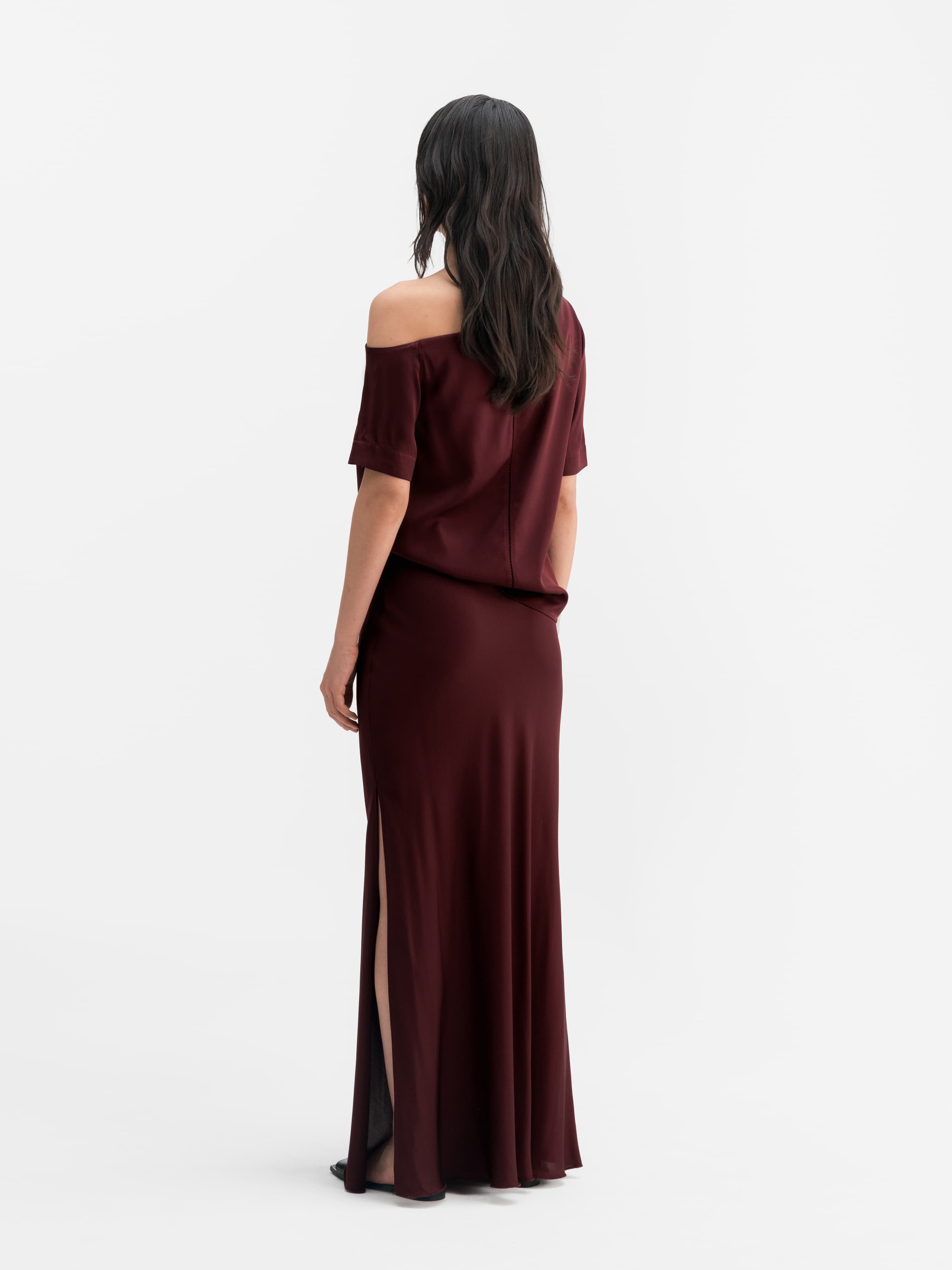 Chima silk blouse burgundy