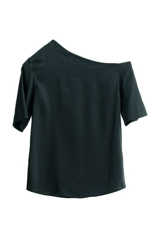 Chima silk blouse deep forest
