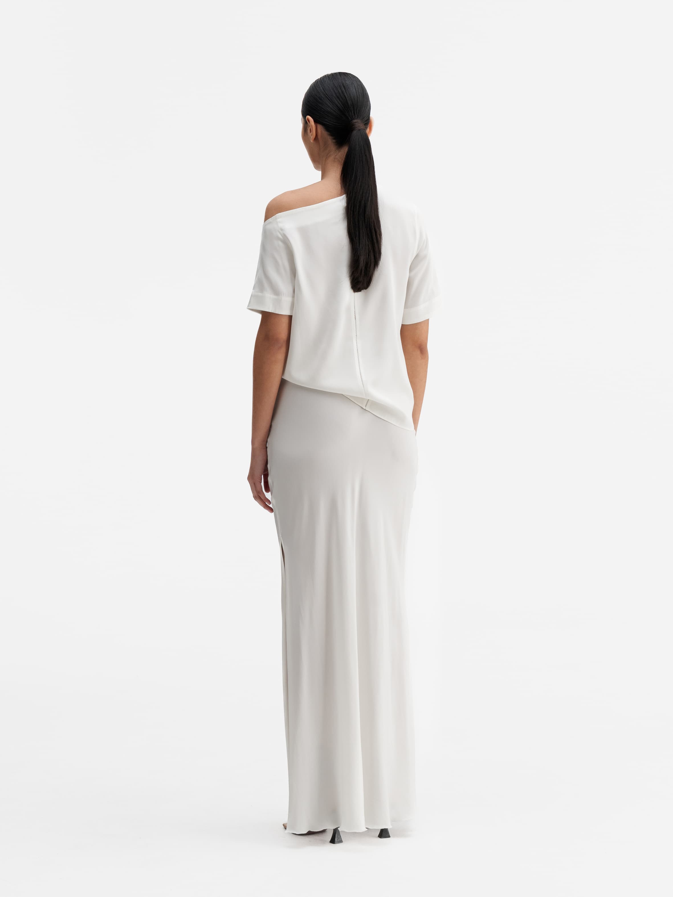 Back view of Ahlvar Gallery Chima silk blouse white