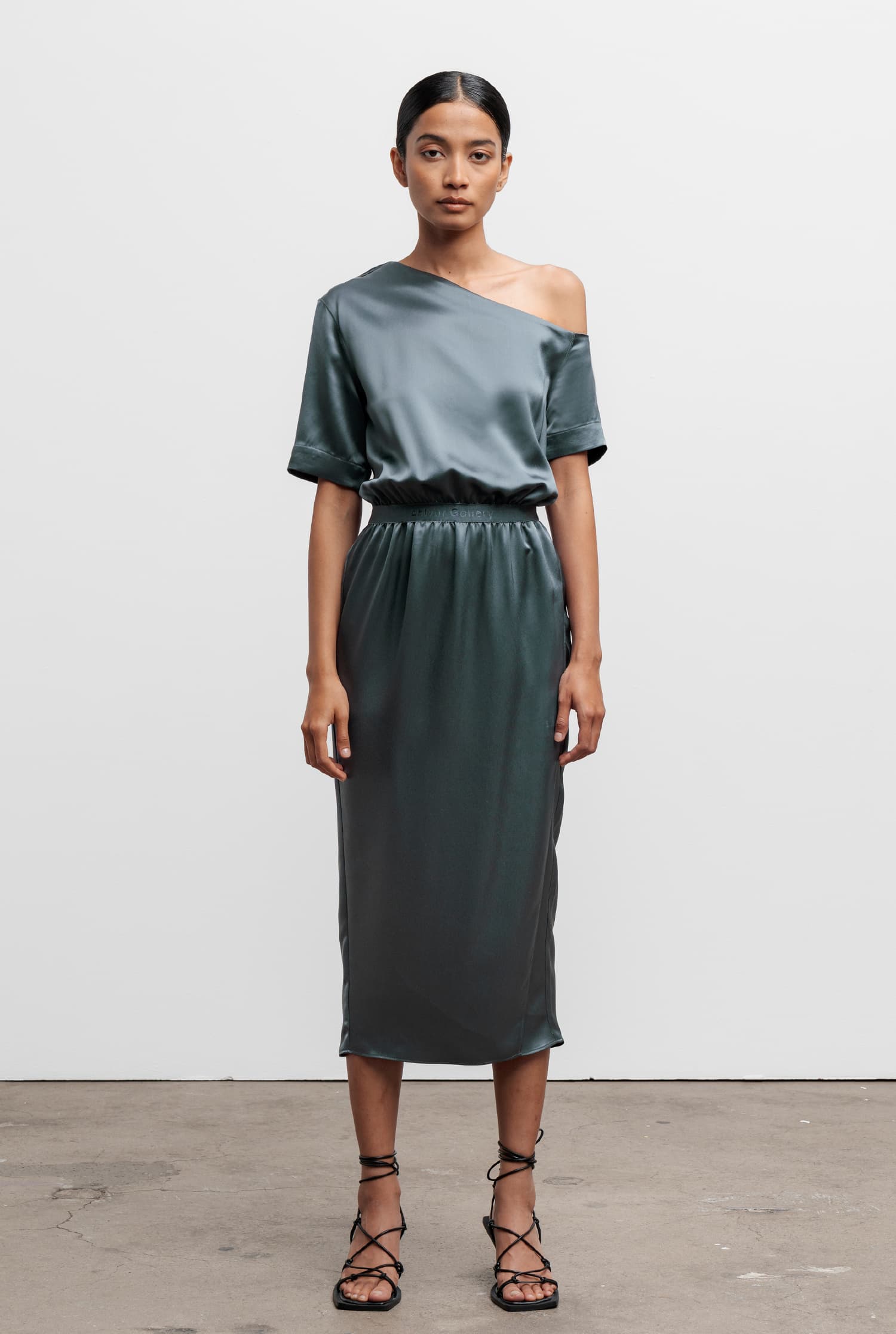 Chima dress faded green