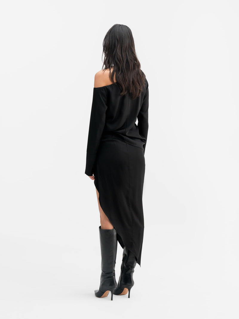 Chiney silk blouse black