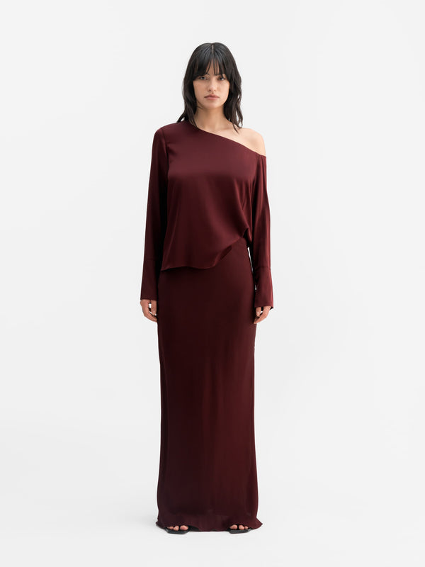 Chiney silk blouse burgundy
