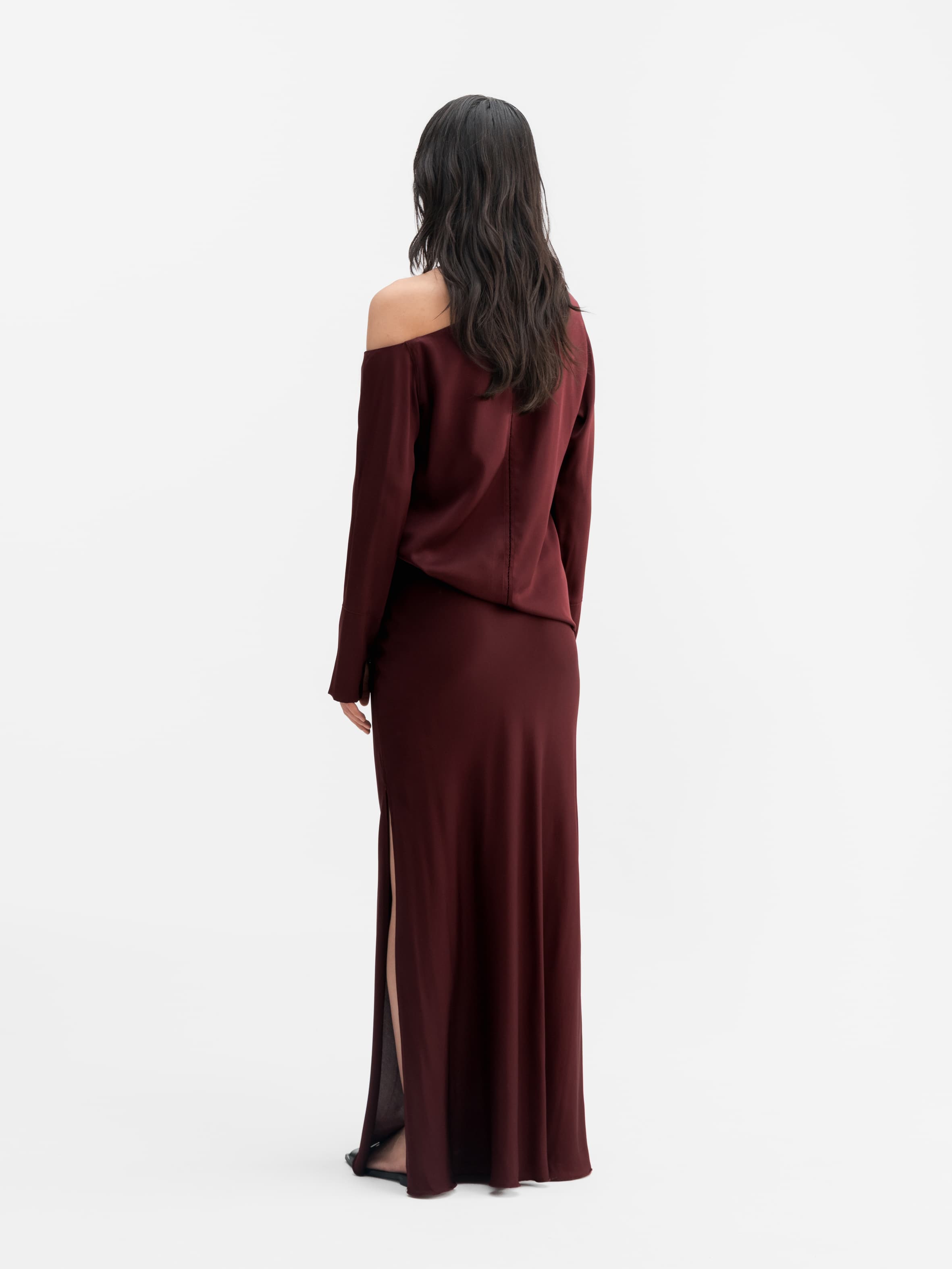 Chiney silk blouse burgundy