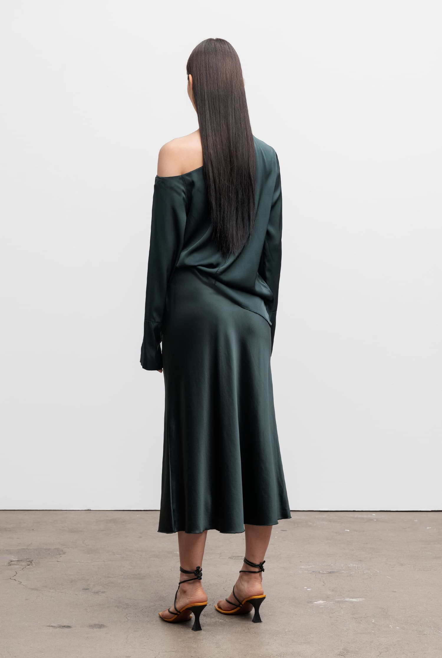 Chiney silk blouse deep forest