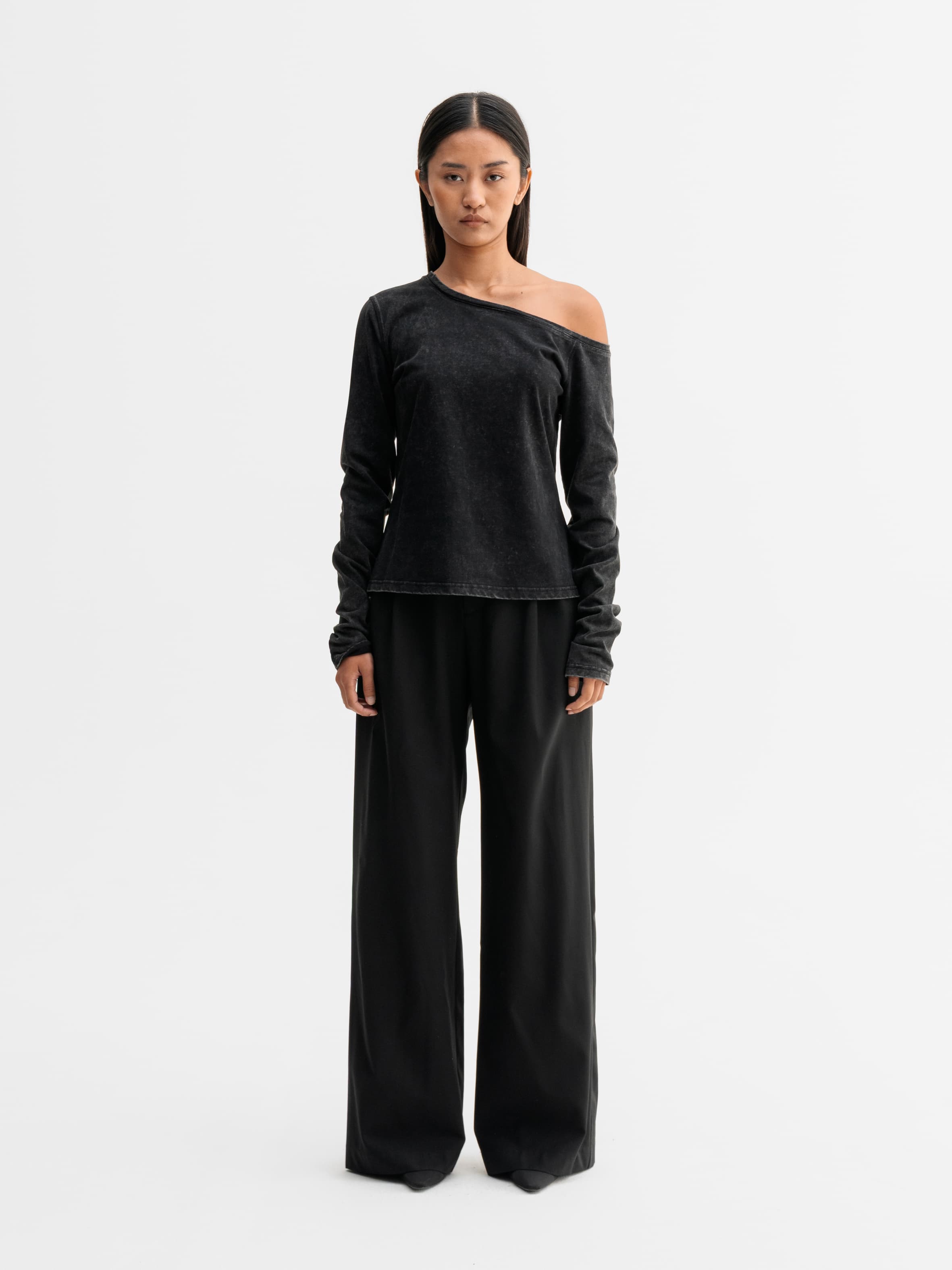 Chiney jersey blouse washed black