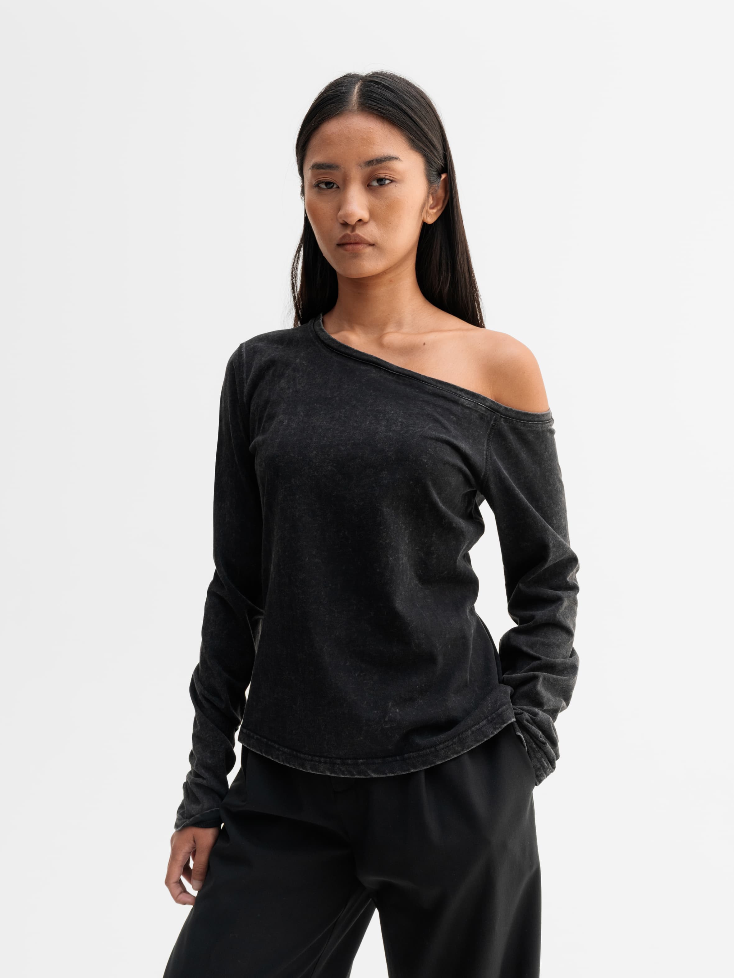 Chiney jersey blouse washed black
