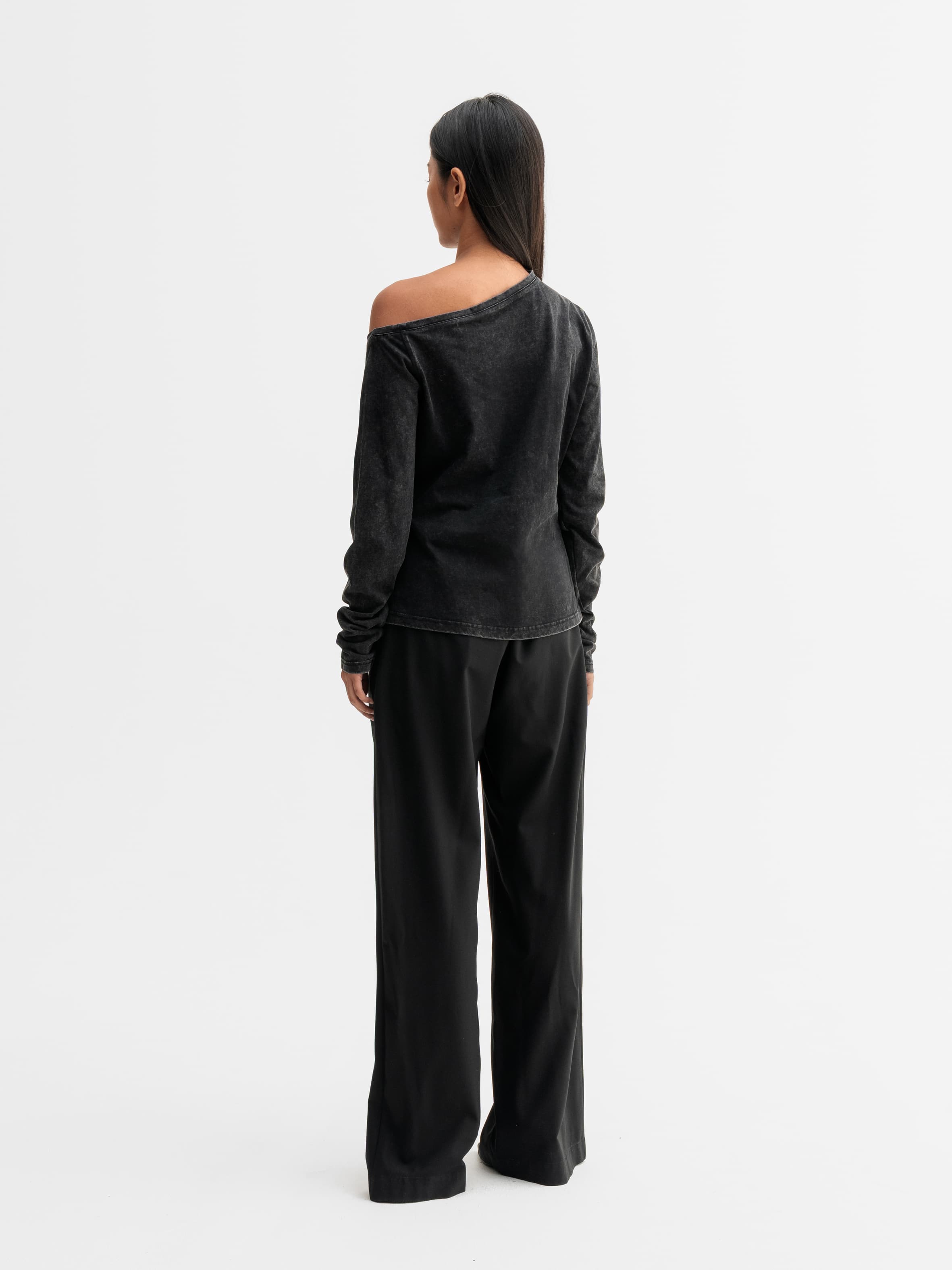 Chiney jersey blouse washed black