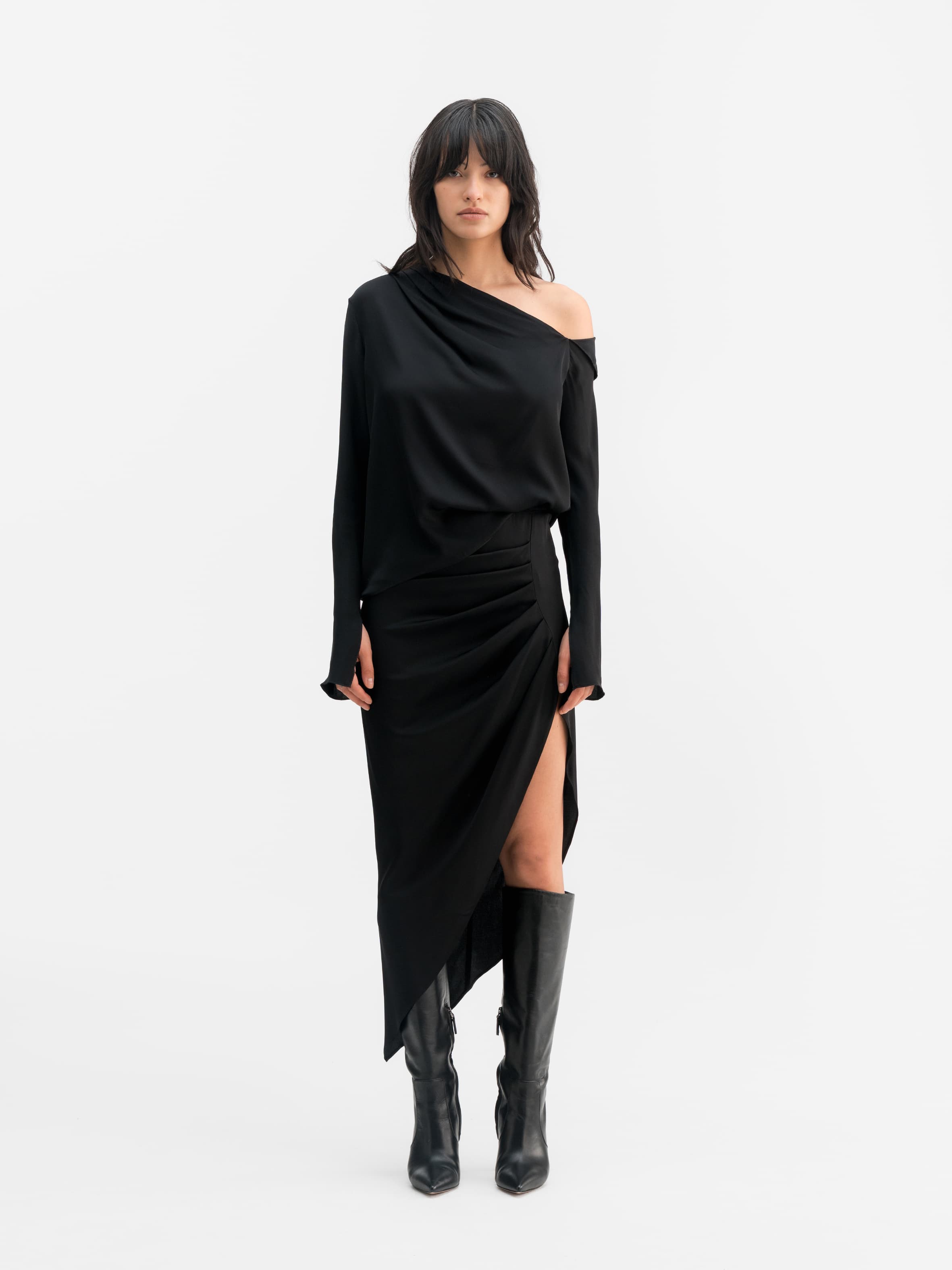 Cora silk blouse black