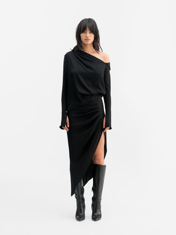 Cora silk blouse black