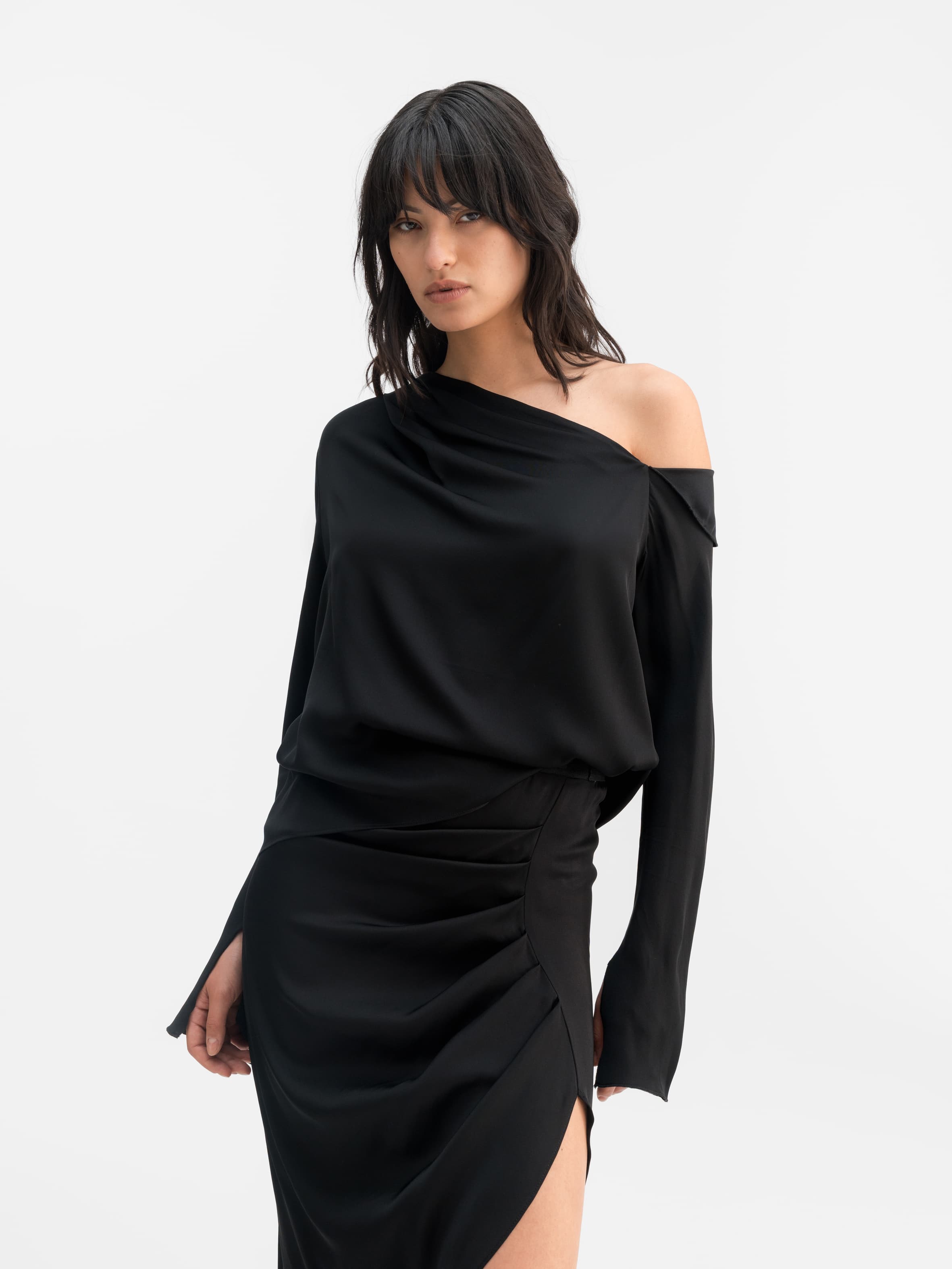 Cora silk blouse black