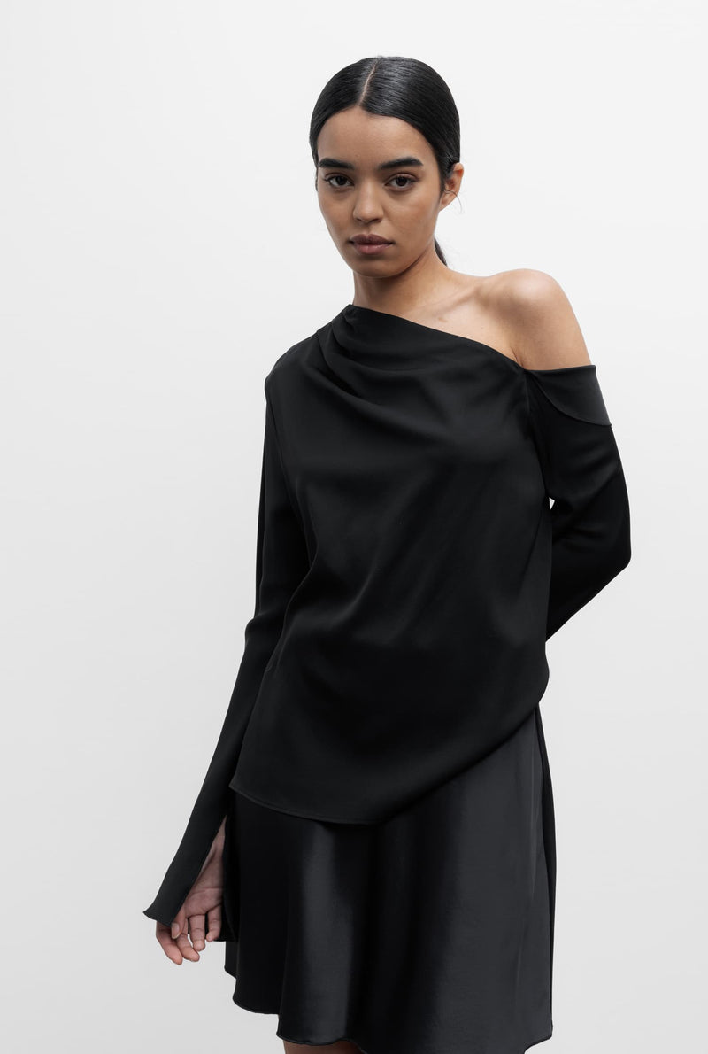 Cora silk blouse black