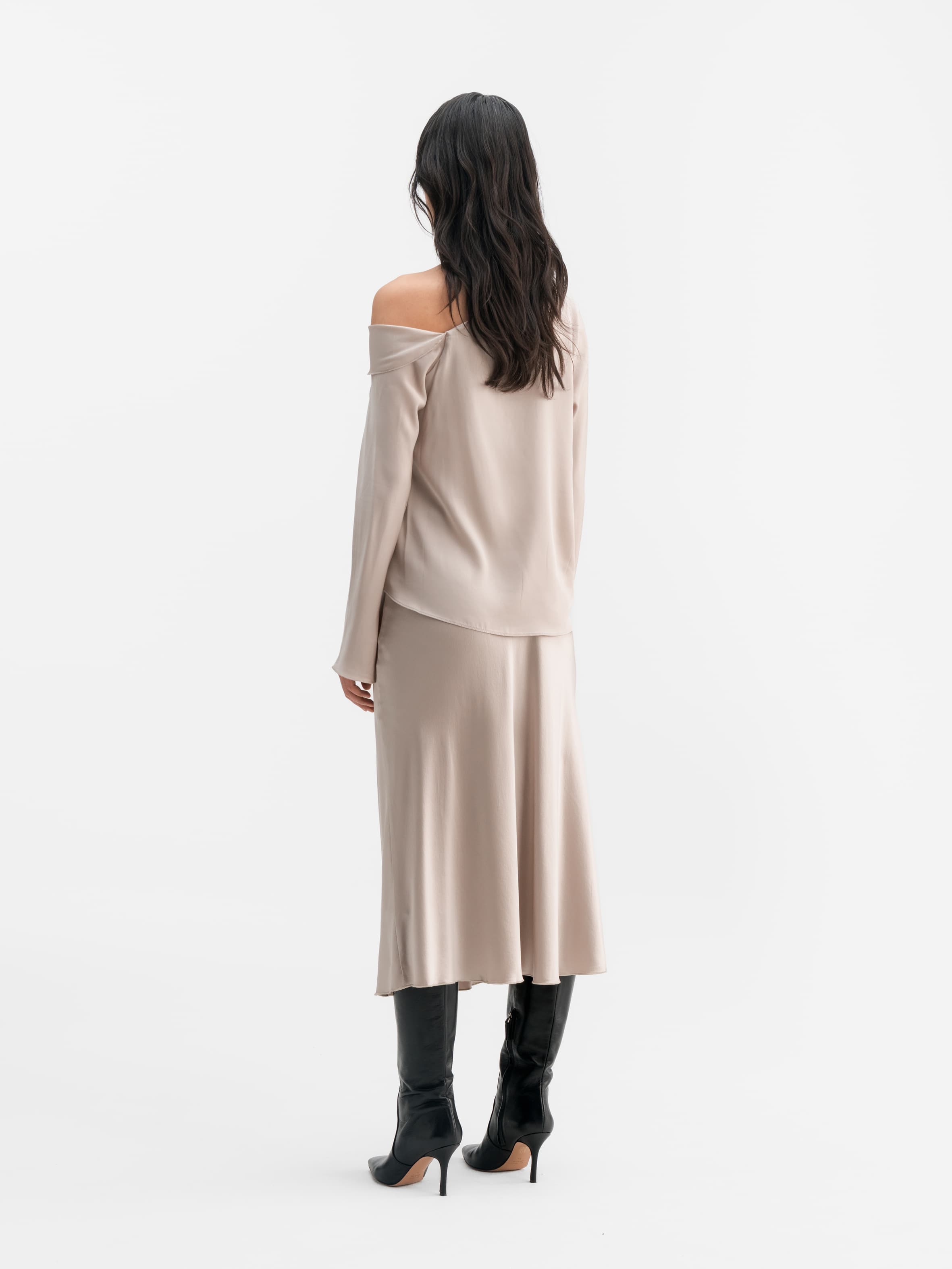 Cora silk blouse greige