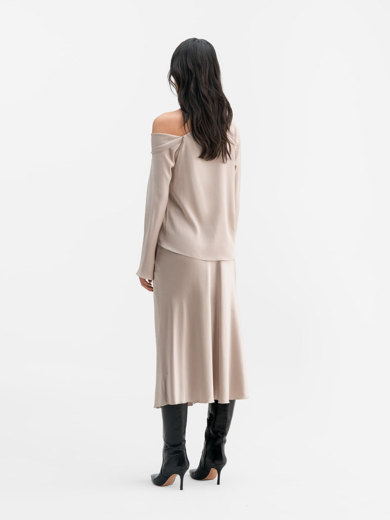 Cora silk blouse greige