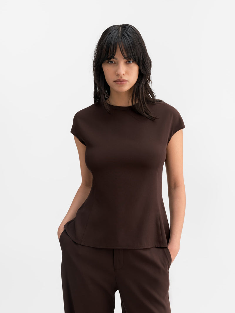 Dara top dark brown