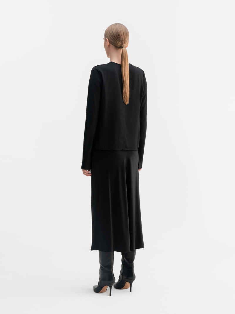 Della silk blouse black