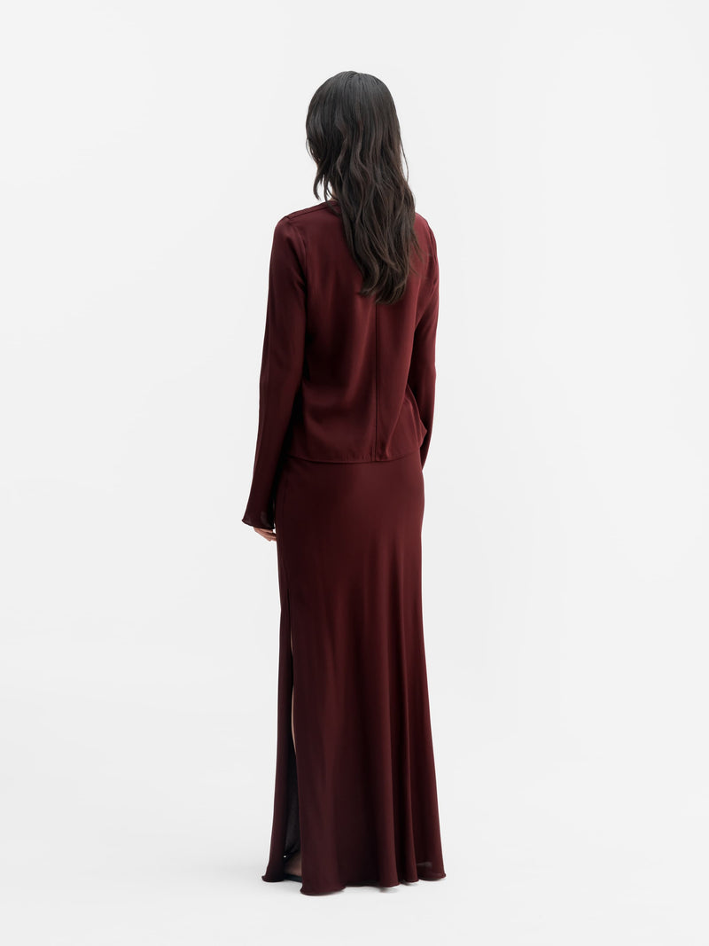 Della silk blouse burgundy