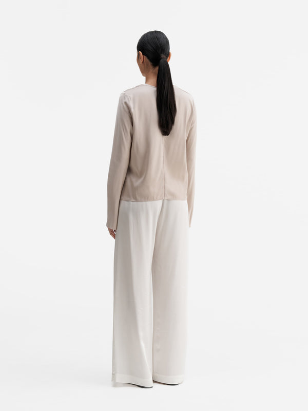 Back view of Ahlvar Gallery Della silk blouse greige