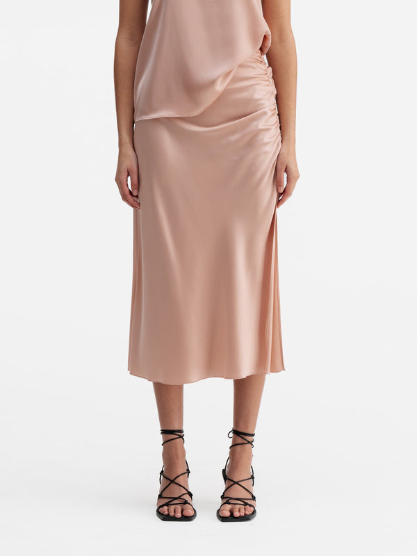 Dina satin skirt dusty pink