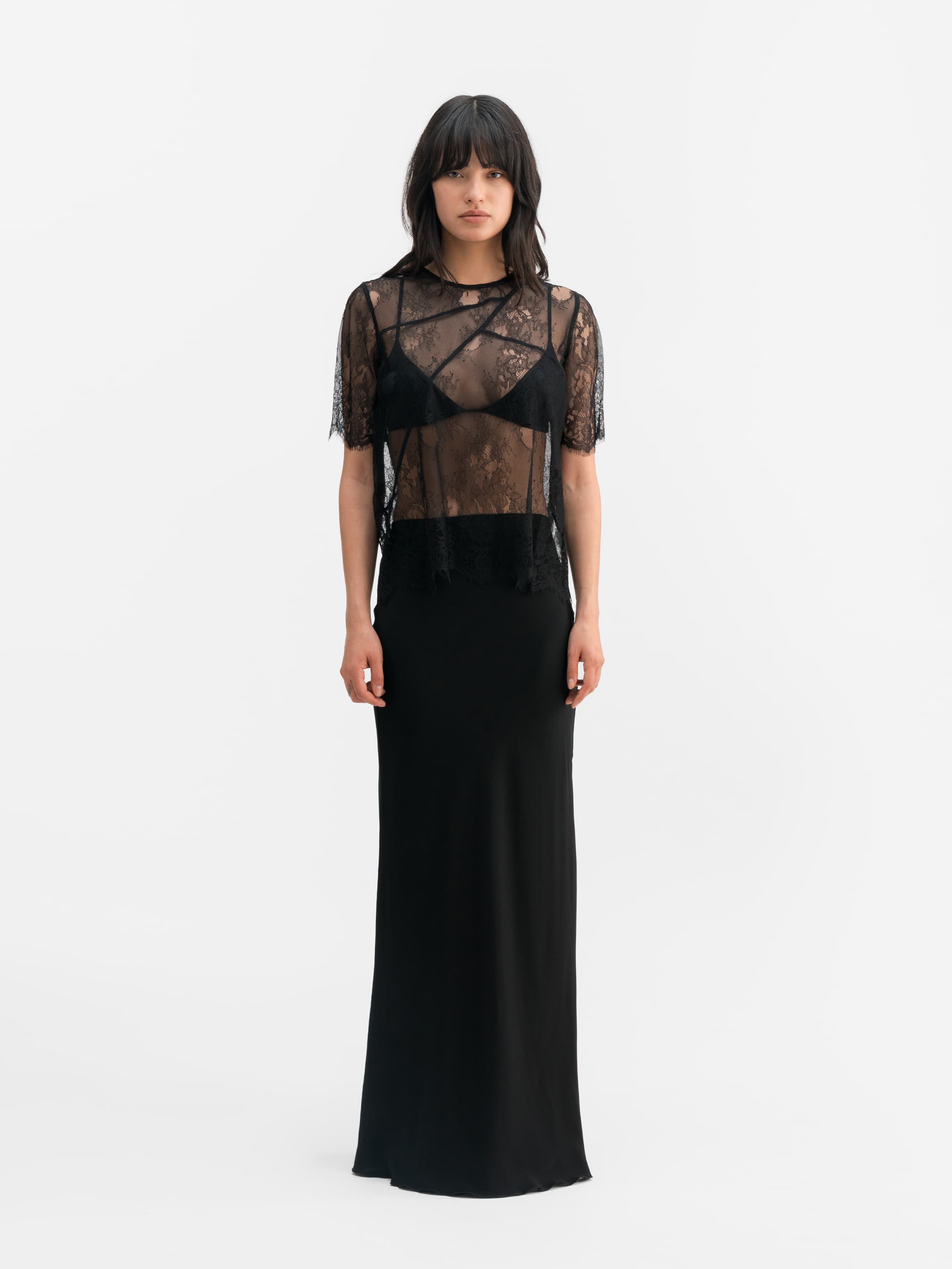Eden lace tee black