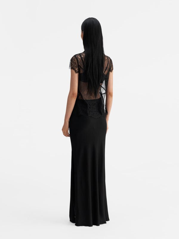 Back view of Ahlvar Gallery Eden lace top black