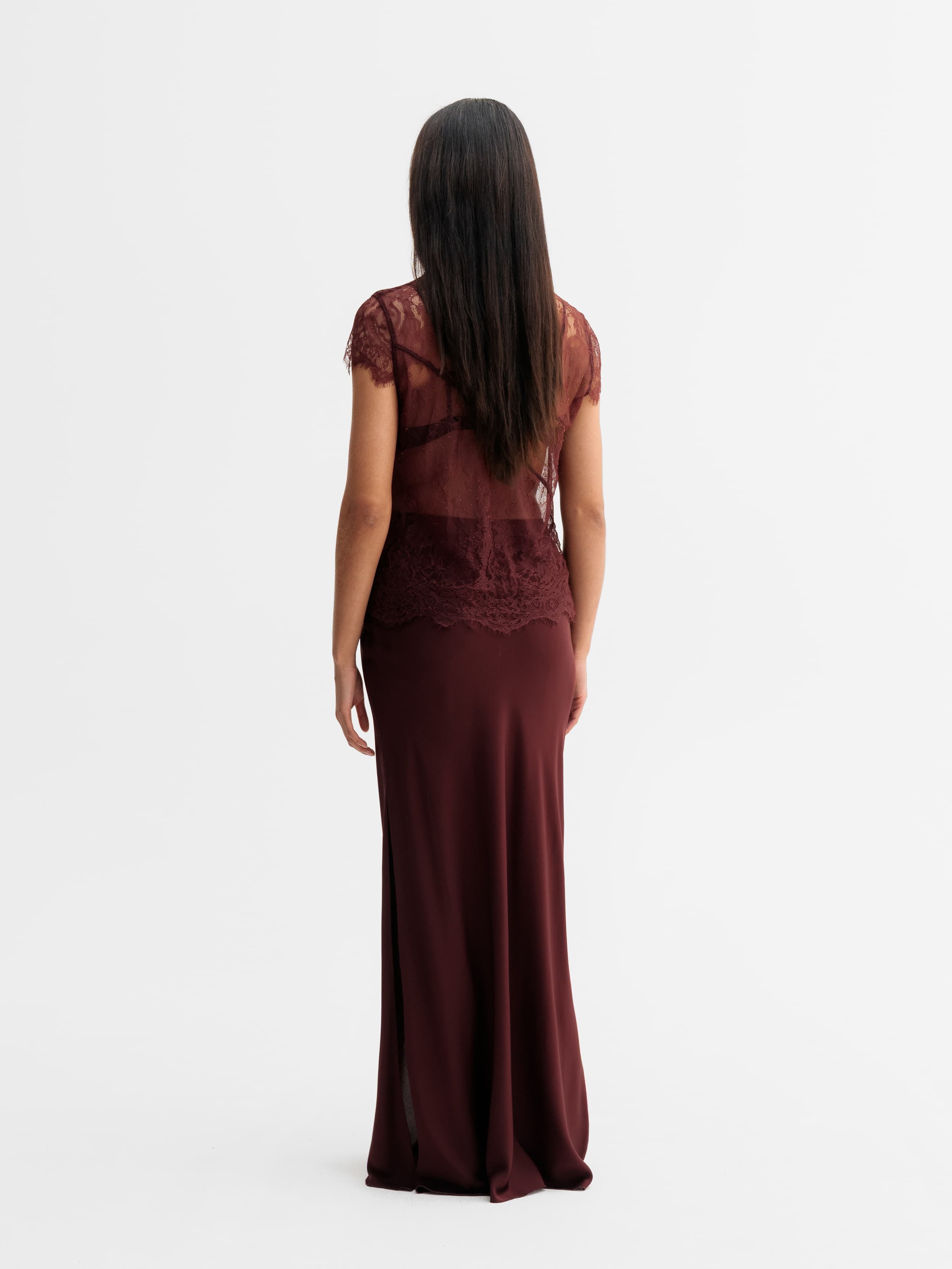 Eden lace top burgundy