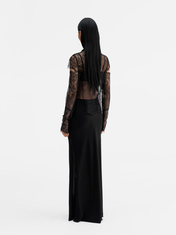 Back view of Ahlvar Gallery Edina lace blouse black