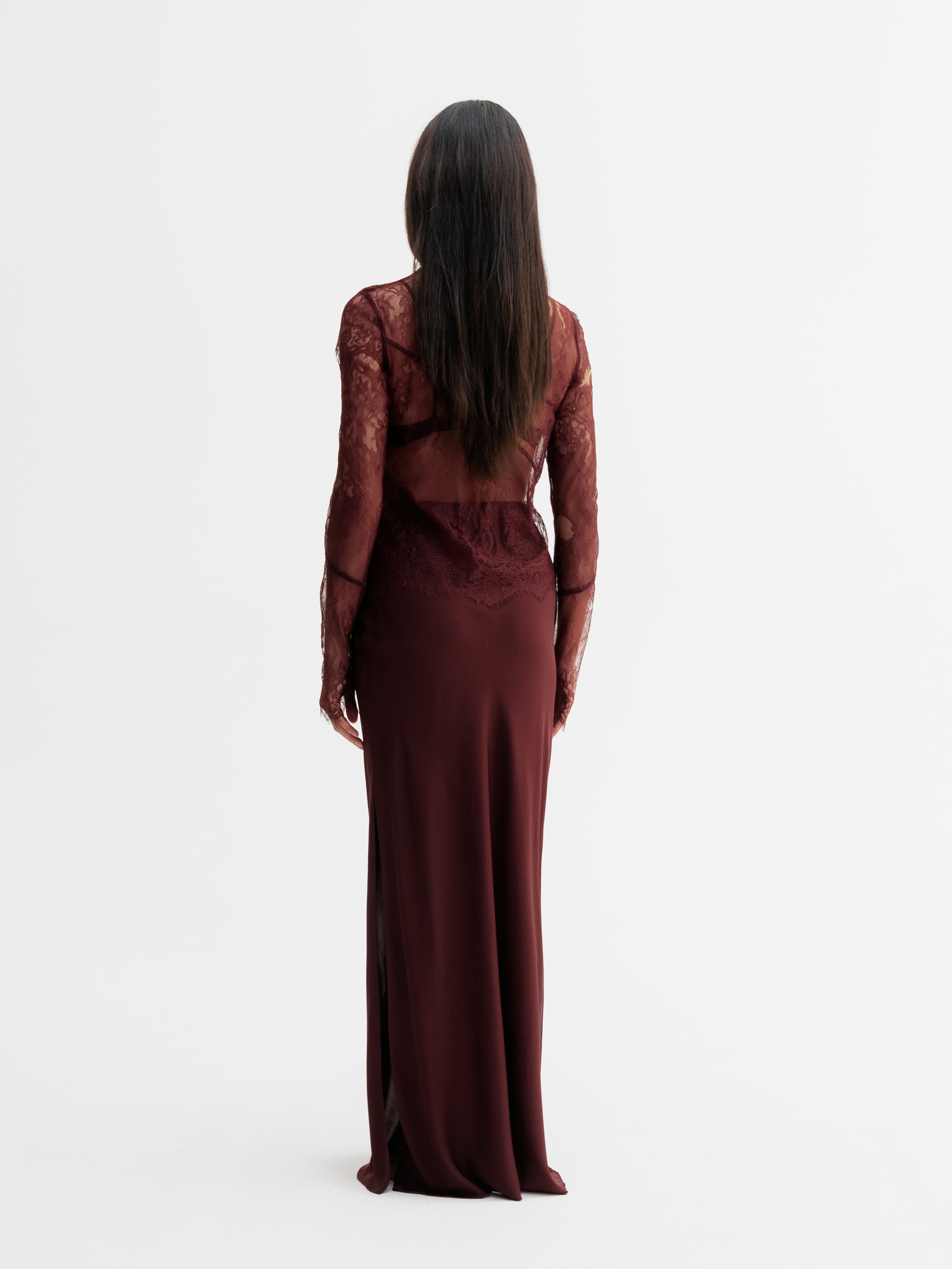 Edina lace blouse burgundy